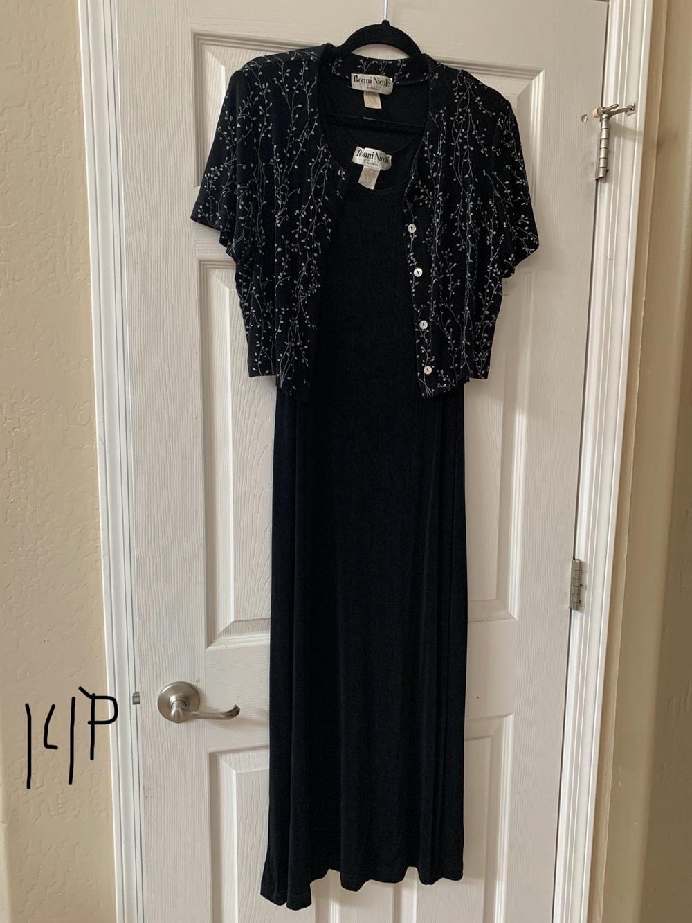 Black Two-Piece Evening Dress with Embellished Bolero